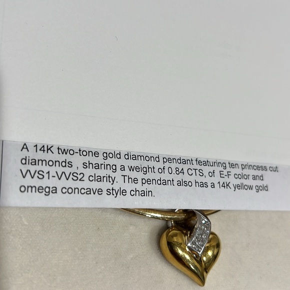 Beautiful crafted 18k Gold Heart 💛 shaped Pendant with 10 Princess Cut Diamond! - Picture 7 of 7